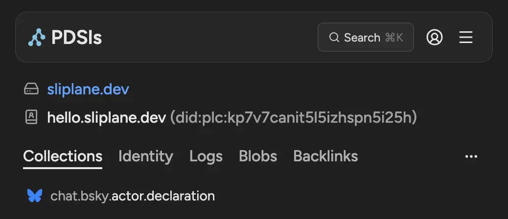 PDSls search result