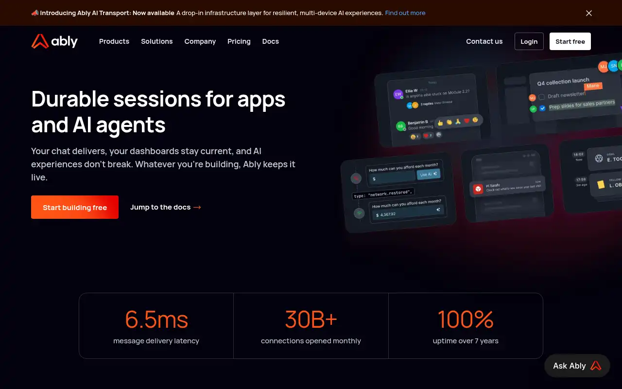 Ably Landing Page