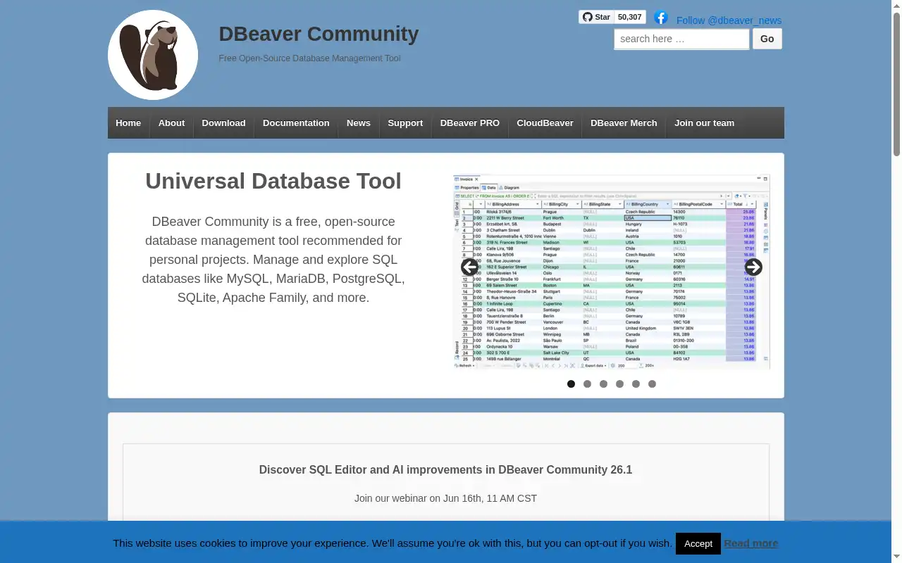 DBeaver Landing Page