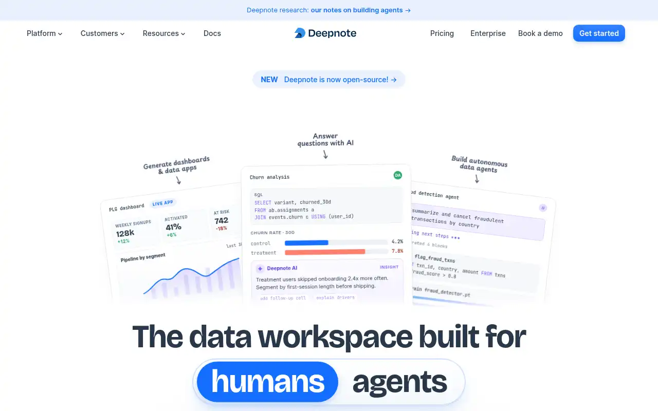 Deepnote Landing Page