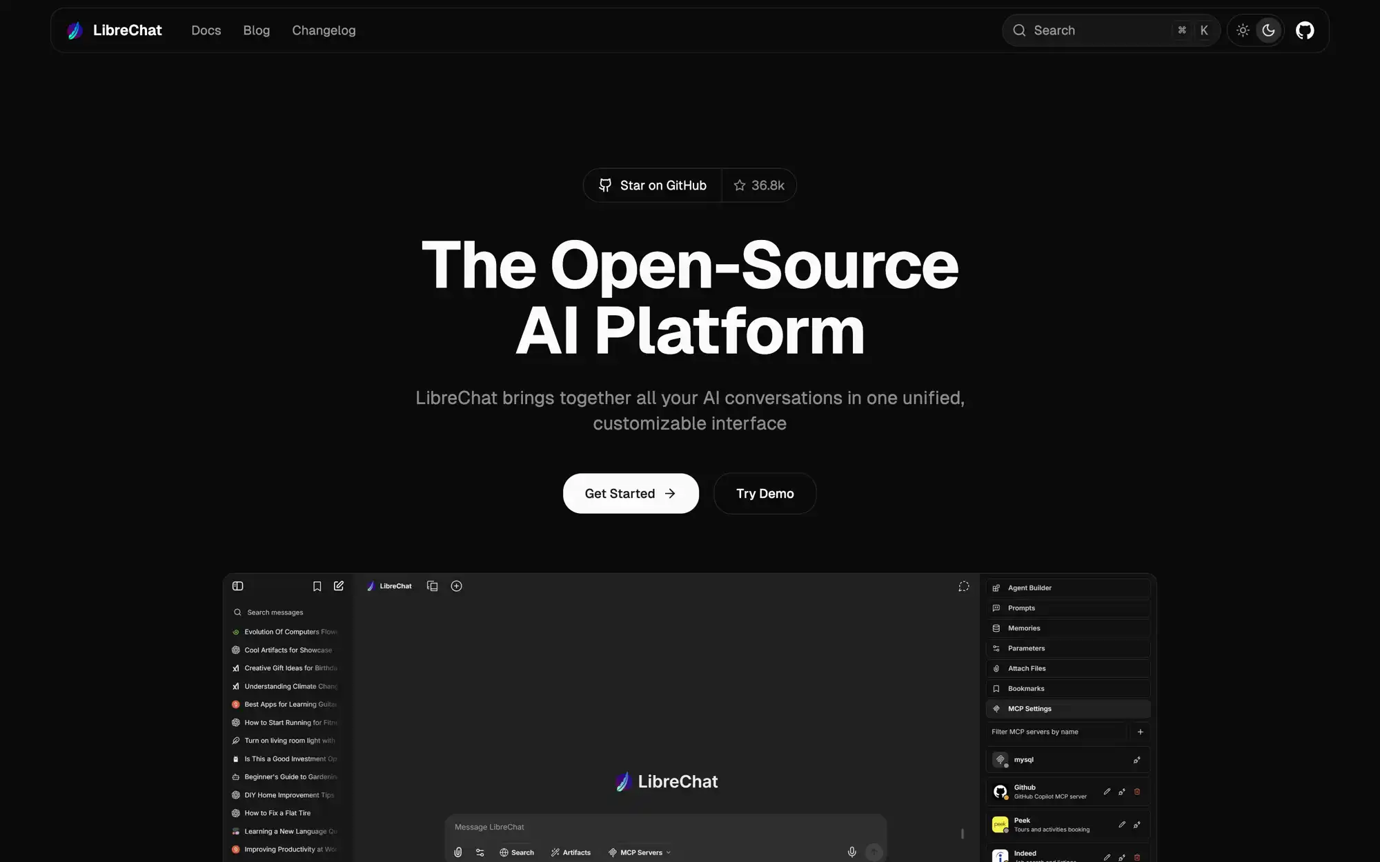 LibreChat Landing Page
