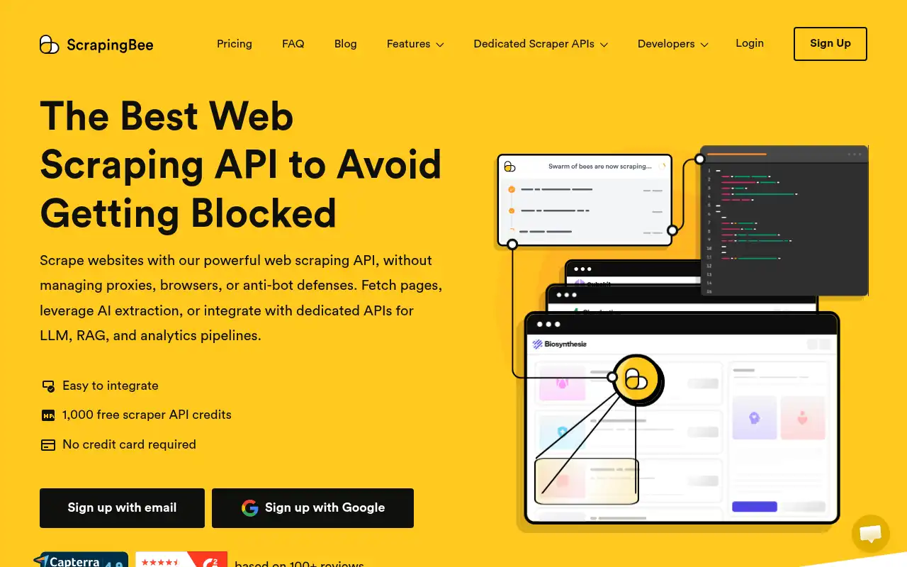 ScrapingBee Landing Page