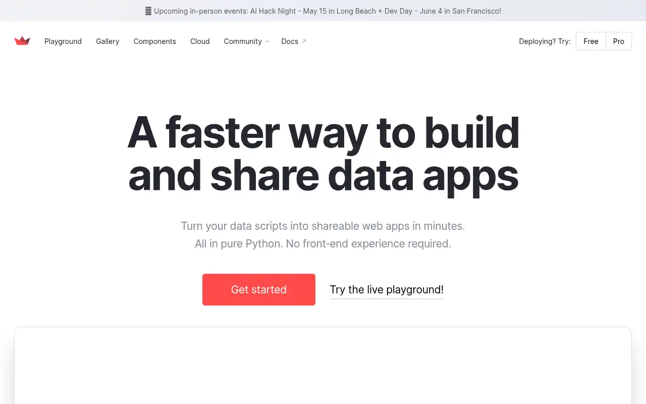 Streamlit Landing Page